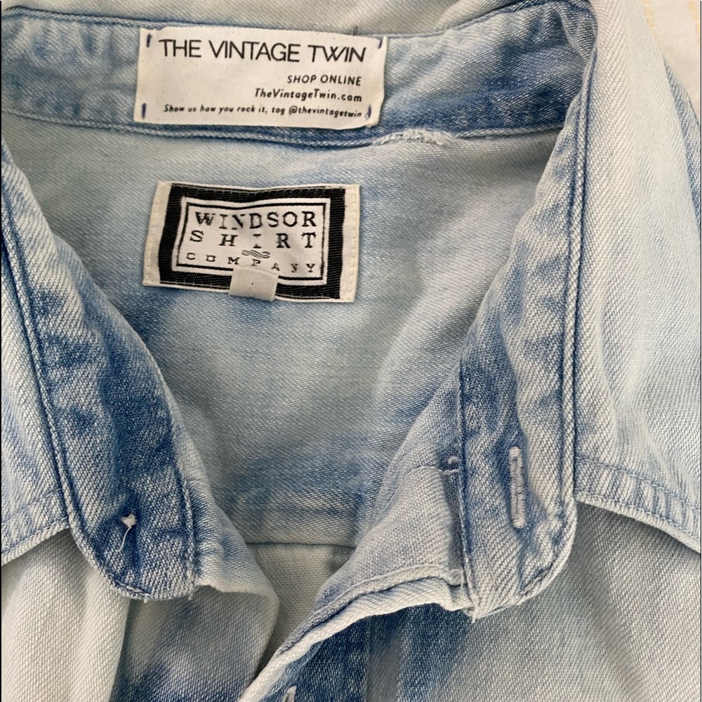 Vintage twin denim tie dye button down
